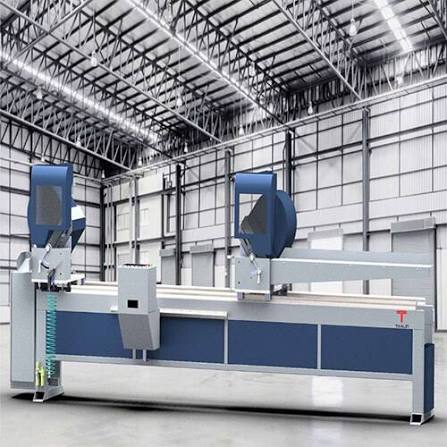 Cutting and machining line at an aluminium plant