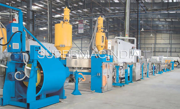 Cable extrusion and insulation line