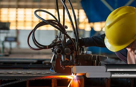 Welding and maintenance workshop at a cable plant