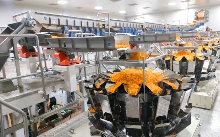 Conveyor line at a food processing plant