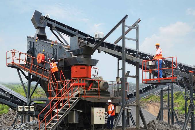 Primary crusher at a mining plant
