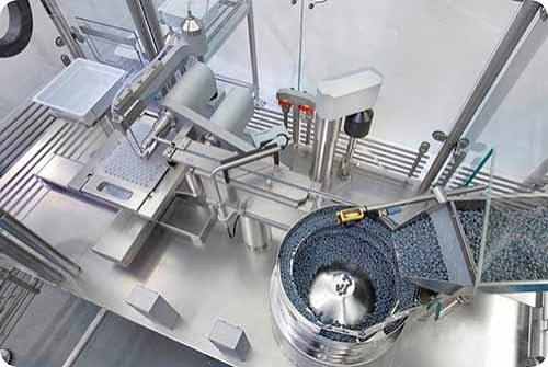 Sterile cleanroom processing area at a pharmaceutical plant