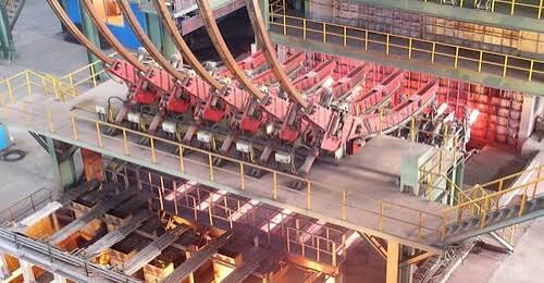 Continuous casting line at a steel plant